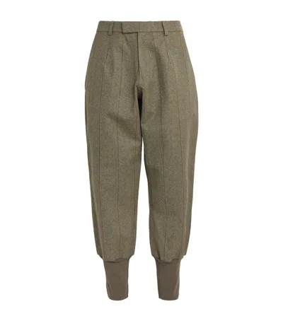 Purdey Tweed Stripe Breek Trousers In Green