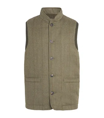 Purdey Tweed-front Clarges Gilet In Green