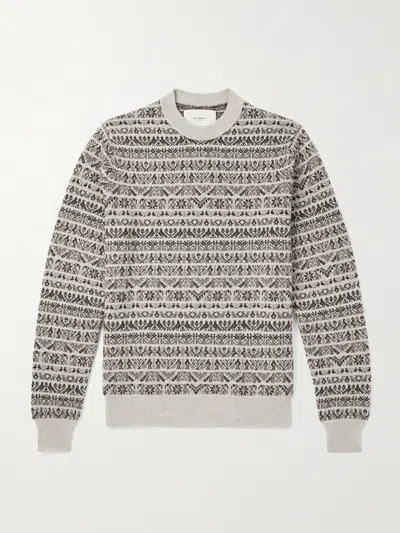 Purdey Vigo Slim-fit Fair Isle Wool Sweater In Gray