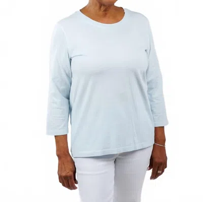 Pure Amici 3/4 Sleeve Crewneck Tee In Light Blue