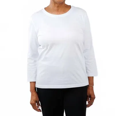 Pure Amici 3/4 Sleeve Crewneck Tee In White