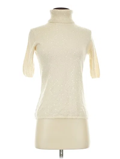 Pre-owned Pure Amici 3/4 Sleeve Top Ivory Turtleneck Tops