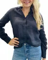 Pure Amici Button Down Shirt In Black In Black