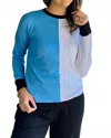 Pure Amici Cadet Colorblock Crew In Blue In Blue