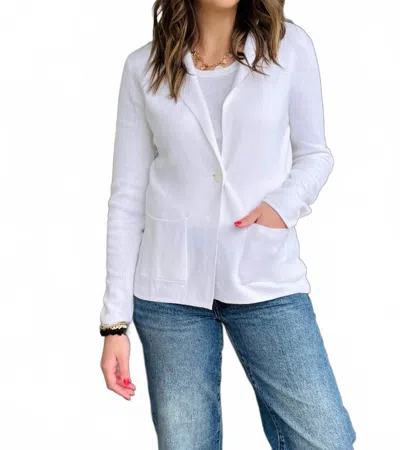 Pure Amici Knit Blazer In White