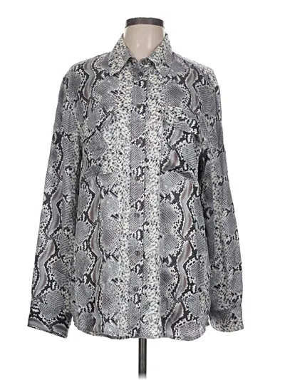 Pre-owned Pure Amici Long Sleeve Blouse In Silver