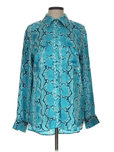 Pre-owned Pure Amici Long Sleeve Blouse In Teal