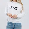 Pure Amici Love Crew Neck Sweater In White/black