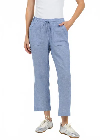 Pure Amici Lumila Linen Pants In Water In Blue