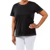 Pure Amici Short Sleeve Crew Tee W/ Lurex In Black In Black