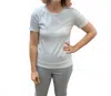 Pure Amici Short Sleeve Sweater Top In White / Silver In Multi
