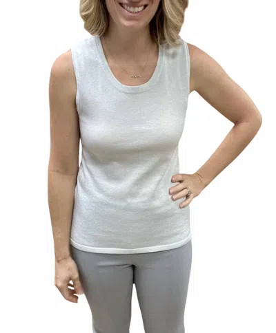 Pure Amici Sweater Tank Top In Silver In White