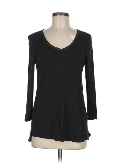Pre-owned Pure And Good 3/4 Sleeve Top Black V Neck Tops