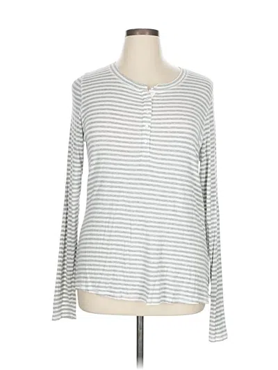 Pre-owned Pure And Good Long Sleeve Henley Shirt In Silver