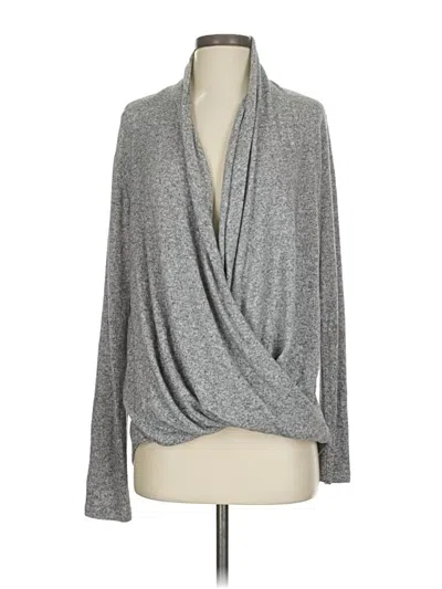 Pre-owned Pure And Good Long Sleeve Top Gray Cowl Neck Tops