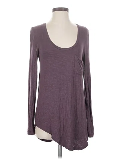 Pre-owned Pure And Good Long Sleeve Top Purple Scoop Neck Tops