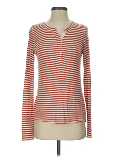 Pre-owned Pure And Good Long Sleeve Top Red V-neck Tops