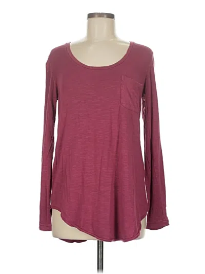 Pre-owned Pure And Good Long Sleeve T-shirt In Burgundy