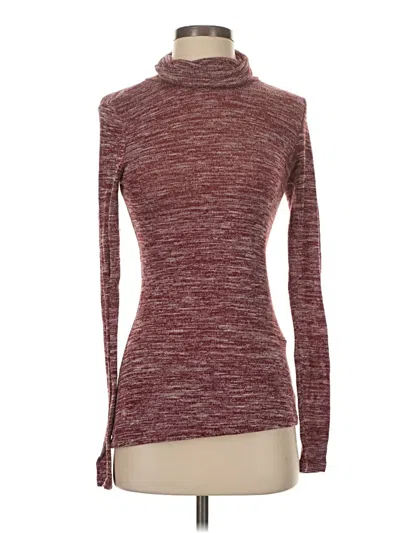 Pre-owned Pure And Good Long Sleeve Turtleneck In Burgundy