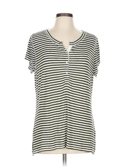 Pre-owned Pure And Good Short Sleeve Henley Shirt In Green