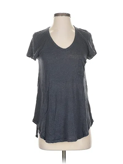 Pre-owned Pure And Good Short Sleeve Top Gray V Neck Tops