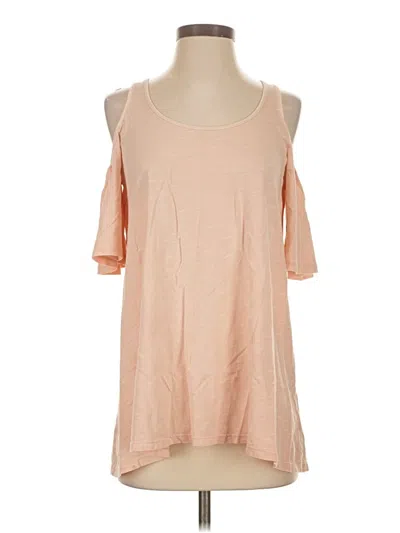 Pre-owned Pure And Good Short Sleeve Top Pink Cold Shoulder Neckline Tops