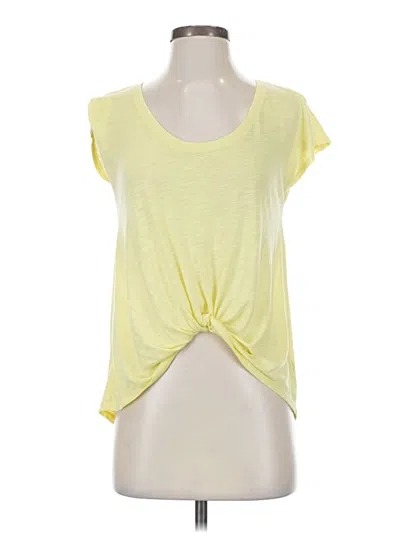 Pre-owned Pure And Good Short Sleeve Top Yellow Scoop Neck Tops