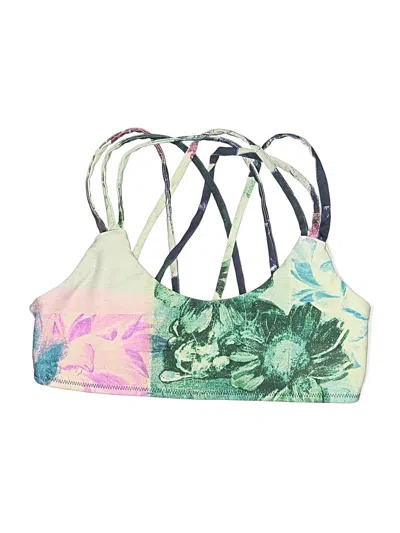 Pre-owned Pure And Good Swimsuit Top Green Floral Pattern Swimwear