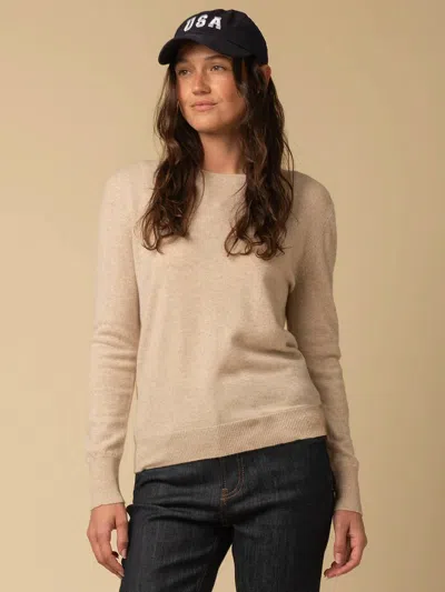Pure Cashmere Classic Crew Neck Sweater In Oatmeal In Beige