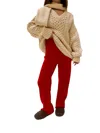 Pure Cashmere Women's Straight Fit Pant In Lipstick Red In Red