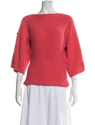 Pre-owned Pure Collection Bateau Neckline Sweater In Orange