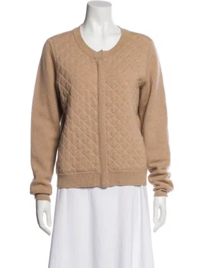 Pre-owned Pure Collection Cashmere Bomber Jacket In Neutral