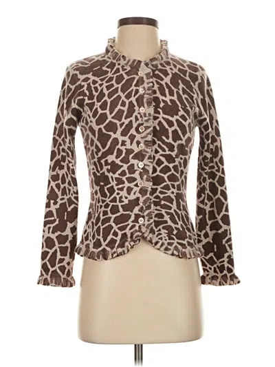 Pre-owned Pure Collection Cashmere Cardigan Sweater In Brown