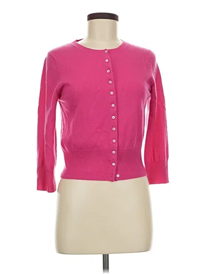 Pre-owned Pure Collection Cashmere Cardigan Sweater In Pink