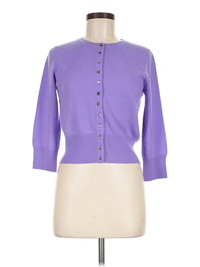 Pre-owned Pure Collection Cashmere Cardigan Sweater In Purple