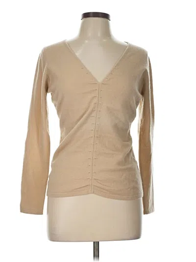 Pre-owned Pure Collection Cashmere Cardigan Sweater In Tan