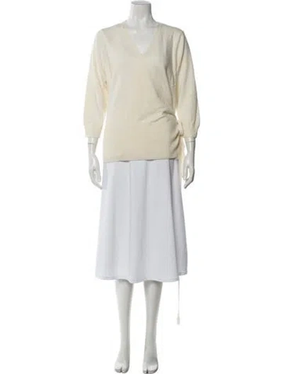Pre-owned Pure Collection Cashmere Cowl Neck Sweater W/ Tags In White