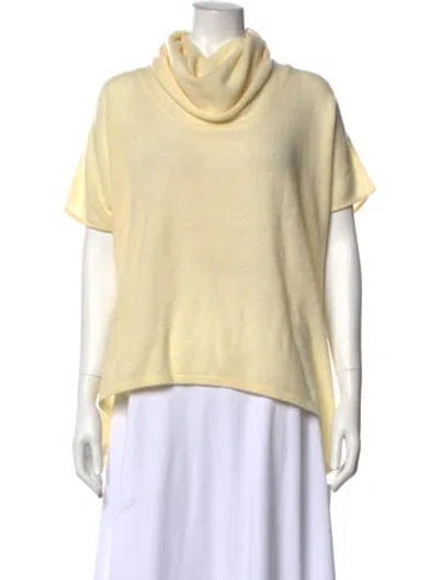 Pre-owned Pure Collection Cashmere Cowl Neck Sweater In Yellow