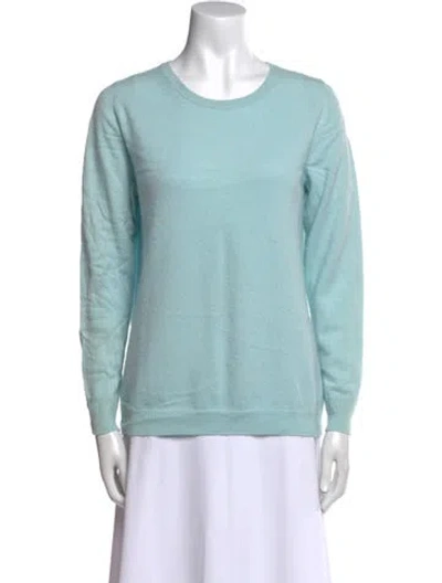 Pre-owned Pure Collection Cashmere Crew Neck Sweater In Blue