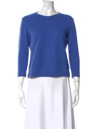 Pre-owned Pure Collection Cashmere Crew Neck Sweater In Blue