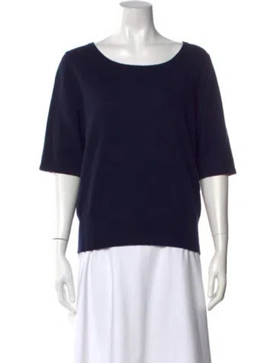 Pre-owned Pure Collection Cashmere Crew Neck Sweater In Blue
