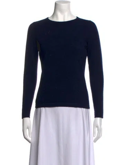 Pre-owned Pure Collection Cashmere Crew Neck Sweater In Blue
