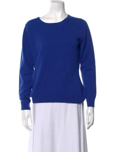 Pre-owned Pure Collection Cashmere Crew Neck Sweater In Blue