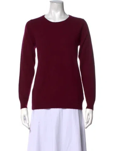 Pre-owned Pure Collection Cashmere Crew Neck Sweater In Burgundy