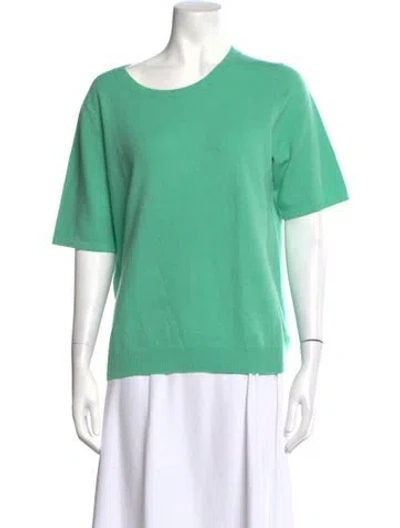 Pre-owned Pure Collection Cashmere Crew Neck Sweater In Green