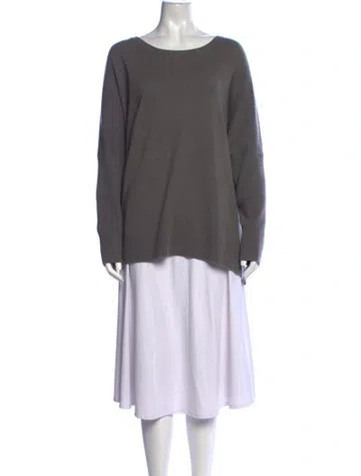 Pre-owned Pure Collection Cashmere Crew Neck Sweater In Grey