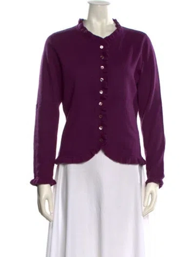 Pre-owned Pure Collection Cashmere Crew Neck Sweater In Purple