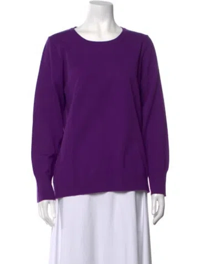 Pre-owned Pure Collection Cashmere Crew Neck Sweater In Purple