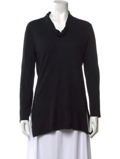 Pre-owned Pure Collection Cashmere Mock Neck Sweater In Black