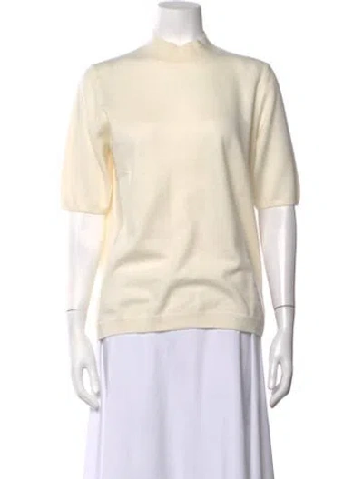 Pre-owned Pure Collection Cashmere Mock Neck Sweater In Neutrals